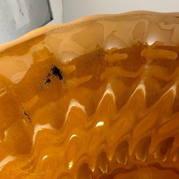 Anchor Hocking Fire King Peach Lustre Swirl Iridescent Serving Dish Bowl 8.5" - Picture 5 of 10